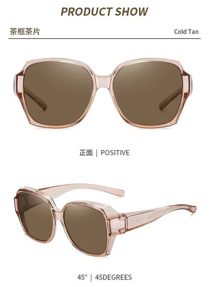 Fashion Round Polarized Sunglasses Cover Over Myopia Prescription Glasses Portable Men Women Vintage Fishing Driving Eyewear
