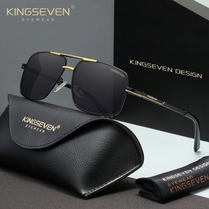 KINGSEVEN Causal Polarized Sunglasses Men Outdoor Driving Fashion Glasses UV400 Rectangle Driving Male Fishing Eyewear