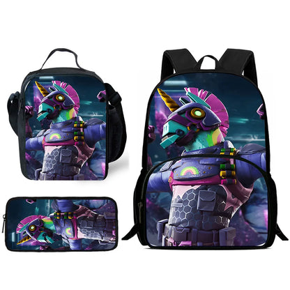 Set scuola classico FortniteS per bambini: zaino, borsa pranzo e astuccio, borse scolastiche capienti per bambino e bambina, idea regalo perfetta