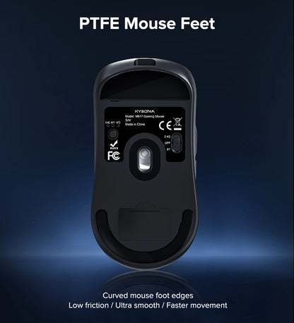KYSONA M617 Wireless Mouse Ergonomics Tri-mode Rechargeable 2.4G 59g Lightweight E-sports PAW 3395 DPI 26K Gaming Mouse For PC