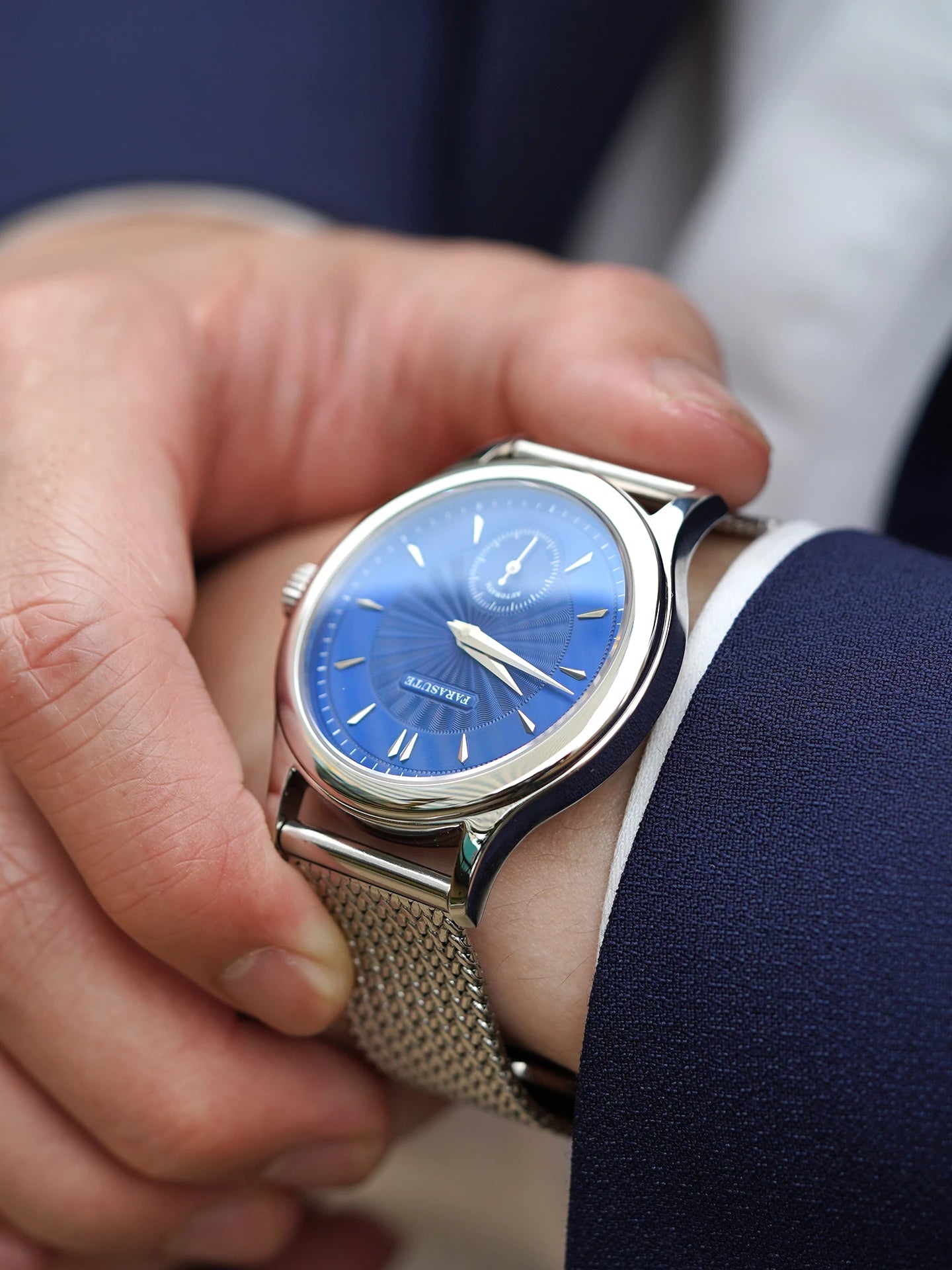 FARASUTE Retro Hangzhou Customized Movement Automatic Mechanical Watch Men Sapphire Stainless Steel Small Second Hand Wristwatch