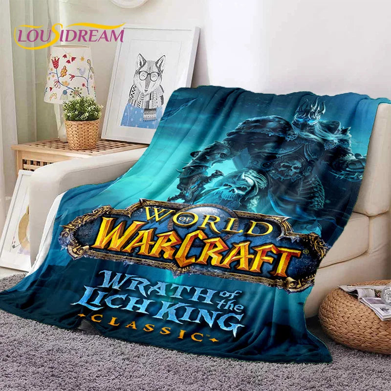 WOW, World of Warcraft  Demon Hunter, Lich King Game 3D Soft Blankets,Throw Blanket for Picnic Beds Sofa Home Bedroom Kids Gifts