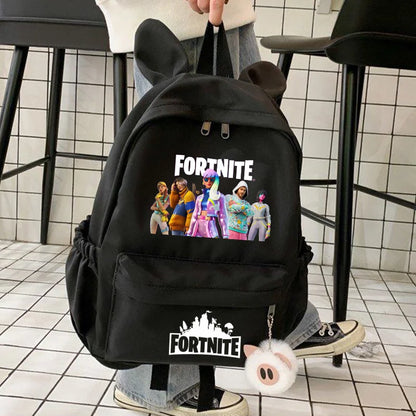 New Fortnite Cartoon Backpack Boy Girl Casual Schoolbag Large Capacity Student Bag Rabbit Ears Travel Backpack Stationery Gift
