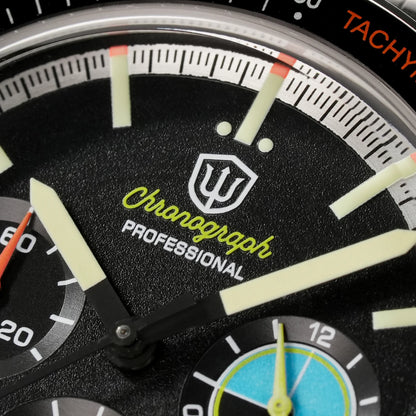 Watchdives WD1863 39mm VK63 Chronograph Watch, OTF Clasp, Sweep Quartz Movement, Sapphire, Luminous, 100m Waterproof