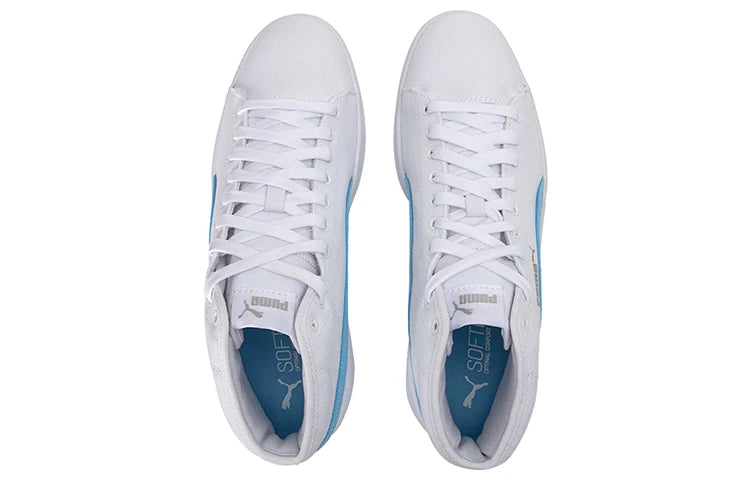 Baskets décontractées Puma Smash V2 Mid Cv en tissu, blanches, 389285-01