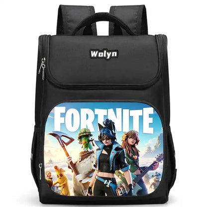 School Backpack With Multi Compartment, Large Cartoon Fortnite School Bags For Boys & Girls, Durable Child Backpack For Ages 5-10