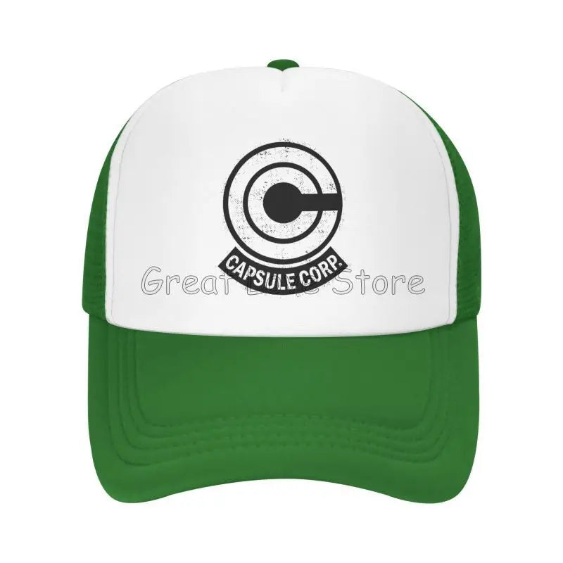 Capsule Corp Cappellini da baseball in rete Unisex Cappellino da camionista in stile hip-hop Cappellino da papà in stile anime DBZ Cappellino da corsa regolabile Cappellini da camionista estivi Cappellini snapback