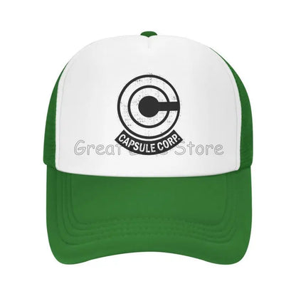 Capsule Corp Cappellini da baseball in rete Unisex Cappellino da camionista in stile hip-hop Cappellino da papà in stile anime DBZ Cappellino da corsa regolabile Cappellini da camionista estivi Cappellini snapback