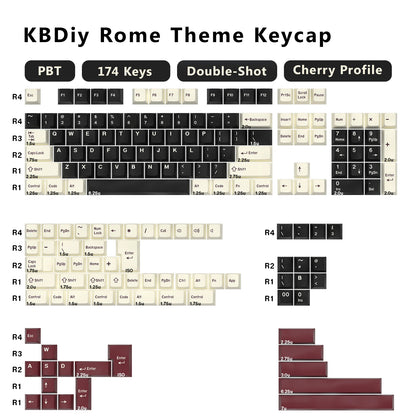 KBDiy 174 tasti/set keycap PBT GMK Apollo double shot minimalisti profilo ISO Cherry per tastiera meccanica da gaming compatibile MX