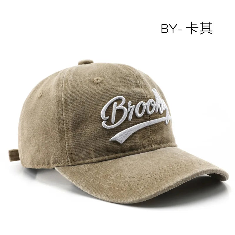 Brooklyn Baseball Caps Embroidery Breathable Retro Style Unisex Comfort Trendy Fashion Summer Hat Sun Protection Curved Brim
