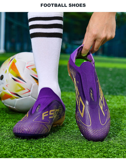 New Men's Soccer Shoes Match Football Boots Non-Slip Boys High-Quality Outdoor Sneakers Grass Cleats Hot-Selling High-Top Light