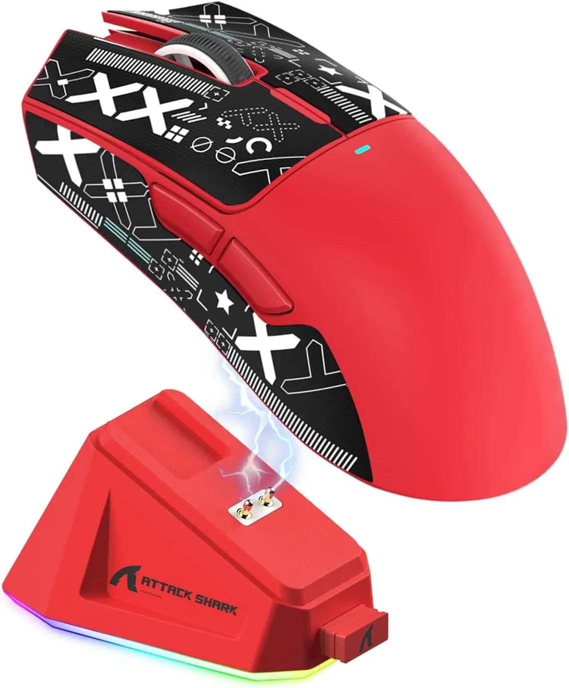 Mouse da gaming wireless ATTACK SHARK X11 con dock di ricarica e sensore gaming PixArt PAW3311, BT/2.4G wireless/cablato