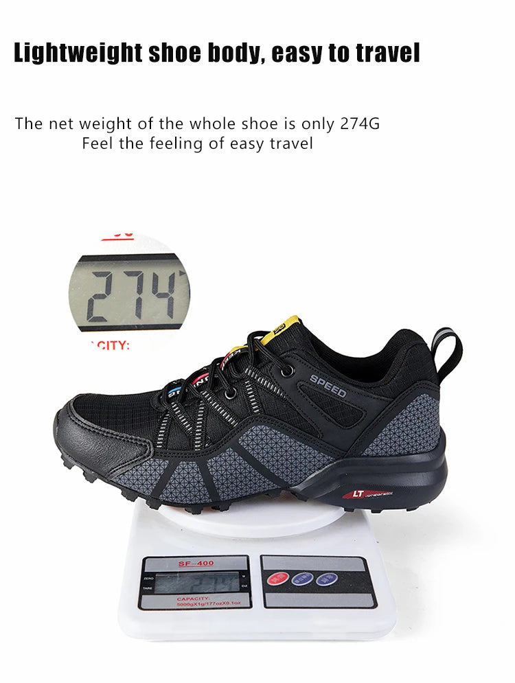 Men's hiking shoes, all-terrain outdoor sports shoes, breathable mesh, non-slip, wear-resistant hiking shoes, outdoor cycling shoes