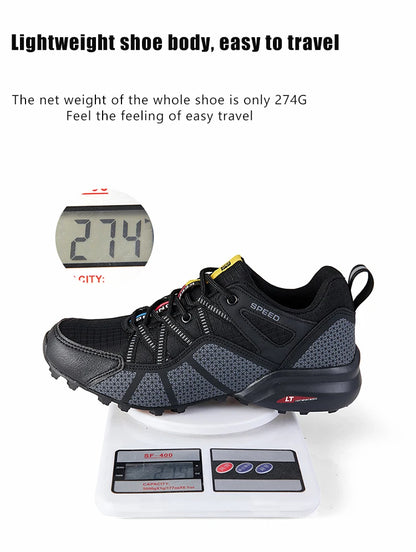 Men's hiking shoes, all-terrain outdoor sports shoes, breathable mesh, non-slip, wear-resistant hiking shoes, outdoor cycling shoes