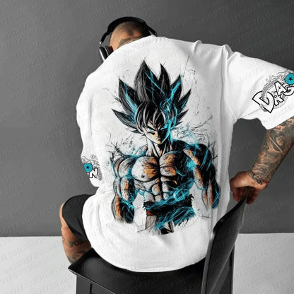 Camiseta Dragon Ball de verano 2026, 100% algodón, con estampado para hombre, nuevo diseño anime, cómoda y transpirable, talla grande, informal y holgada