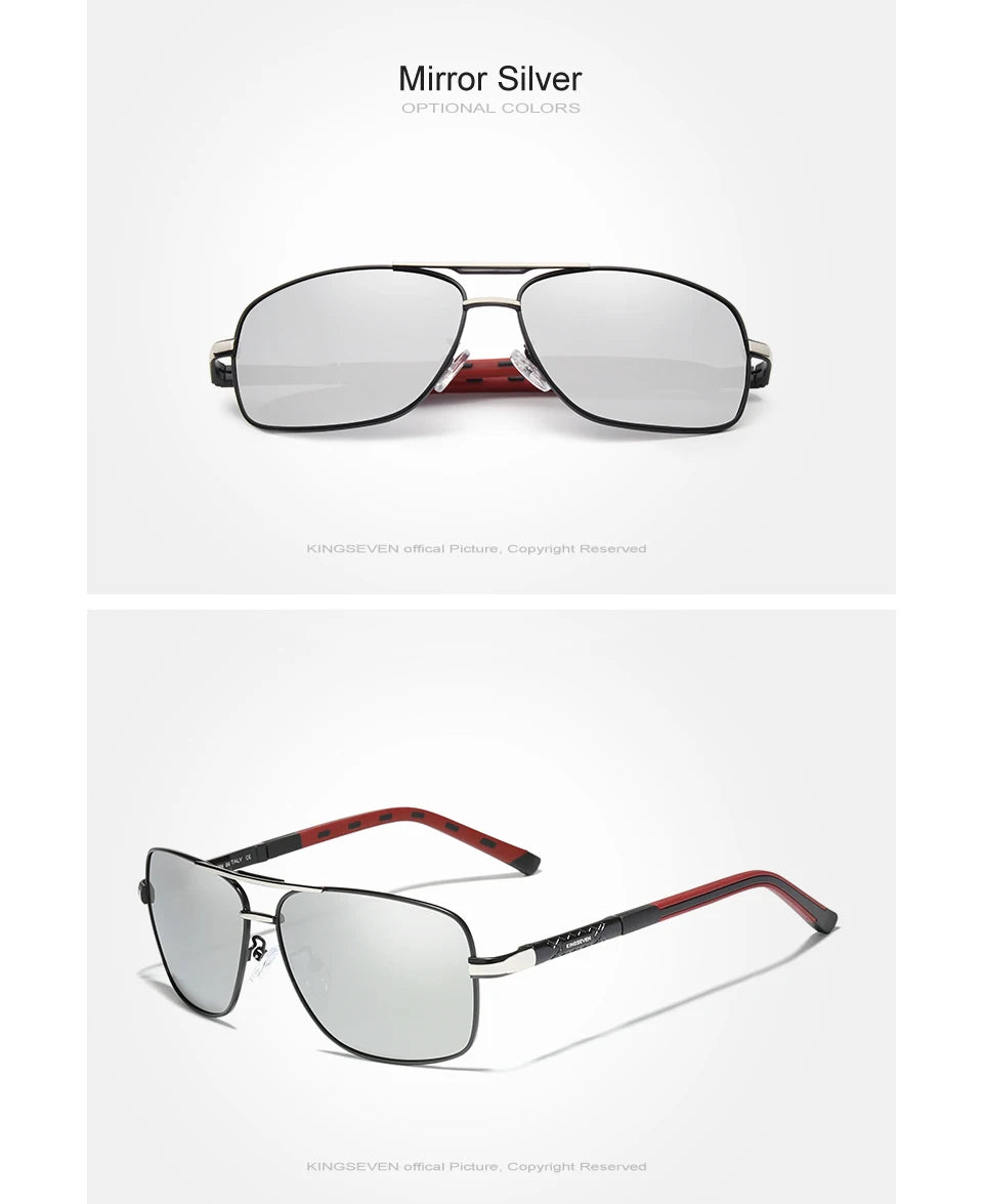 KINGSEVEN 2023 Aluminum Pilot HD Polarized Sunglasses Men Women Fashion Frame Male Sun Glasses For Driving UV400 Mirror