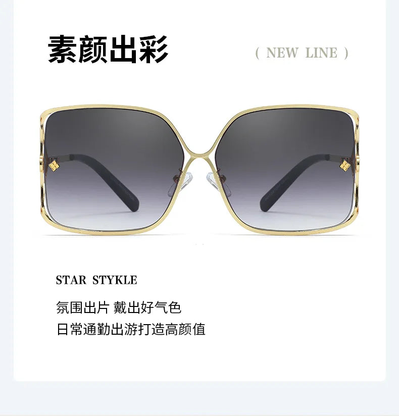 Fashion Oversized Sunglasses Women Big Frame Popular Luxury Brand Designer Shades Sun Glasses Oculos De Sol Feminino Gafas