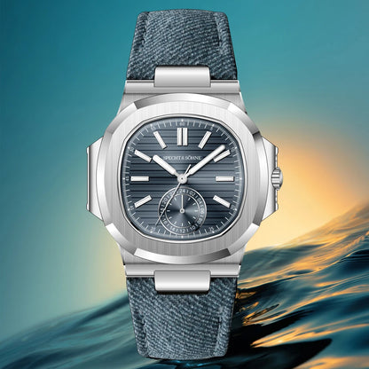 Relógio masculino ultrafino Specht & Söhne New Classic 40.8MM, movimento Japan VH60, vidro de safira, relógio desportivo 5980, resistente à água 50M