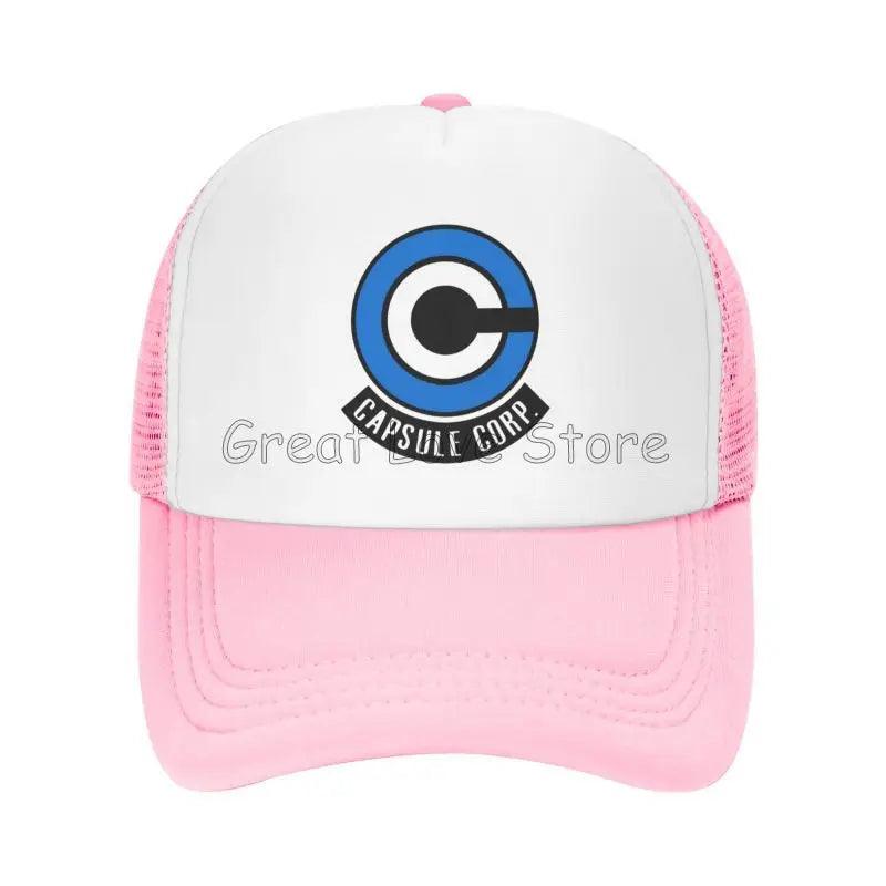 Capsule Corp Cappellini da baseball in rete Unisex Cappellino da camionista in stile hip-hop Cappellino da papà in stile anime DBZ Cappellino da corsa regolabile Cappellini da camionista estivi Cappellini snapback