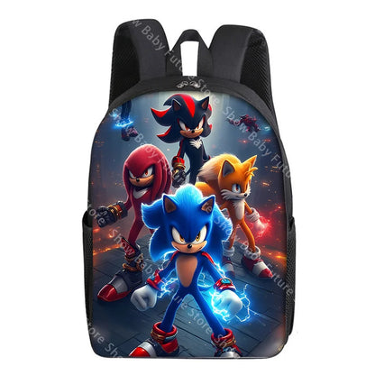 New Cute Anime Backpack for Adult Men Student Schoolbag Teenagers Cartoon Sonics Bag Rucksack Waterproof Bookbag Birthday Gifts
