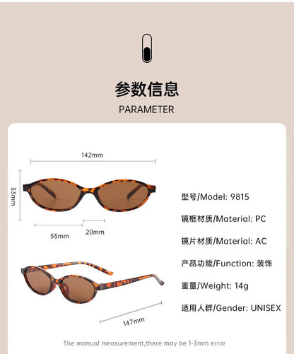 New Fashion Leopard Cat Eye Oval Women's Sunglasses Sunscreen Sun Glasses Female Retro Colorful Eyeglass UV Shade Glasses