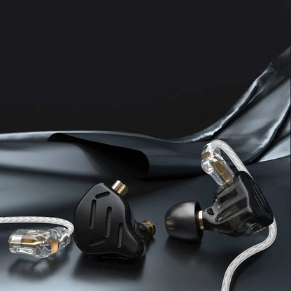 KZ ZAX 7BA+1DD Hybrid In-Ear Earphones – 16 Drivers HiFi Wired IEM Earbuds with Detachable Cable & Microphone