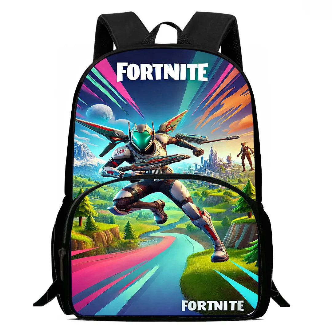 Hot Game Design Child Backpacks F-FortniteS Lunch Bag Pencil Case, Pupil Large Capacity School Bags for Boys and Girls, Best Gift