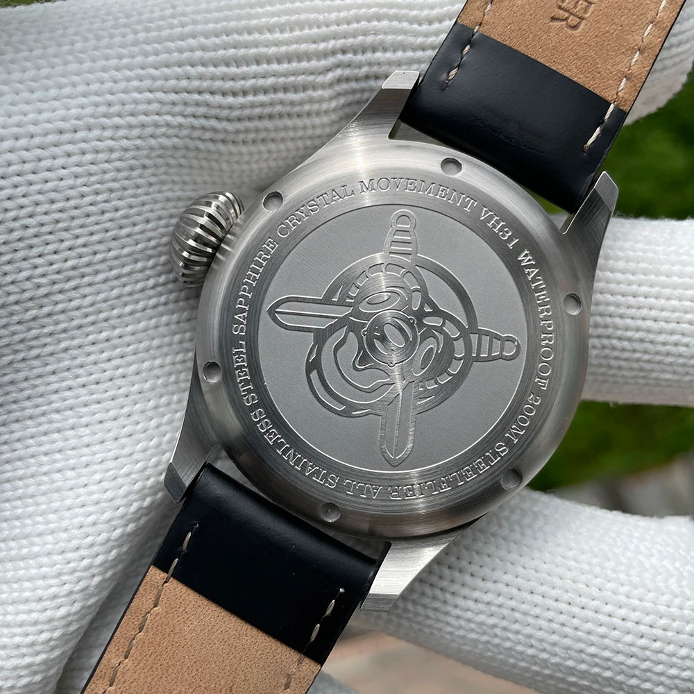STEELFLIER Official SF743 Pilot VH31 Quartz Movement Big Onion Crown 200M Waterproof Sapphire Crystal Luxury Dive Luminous Watch