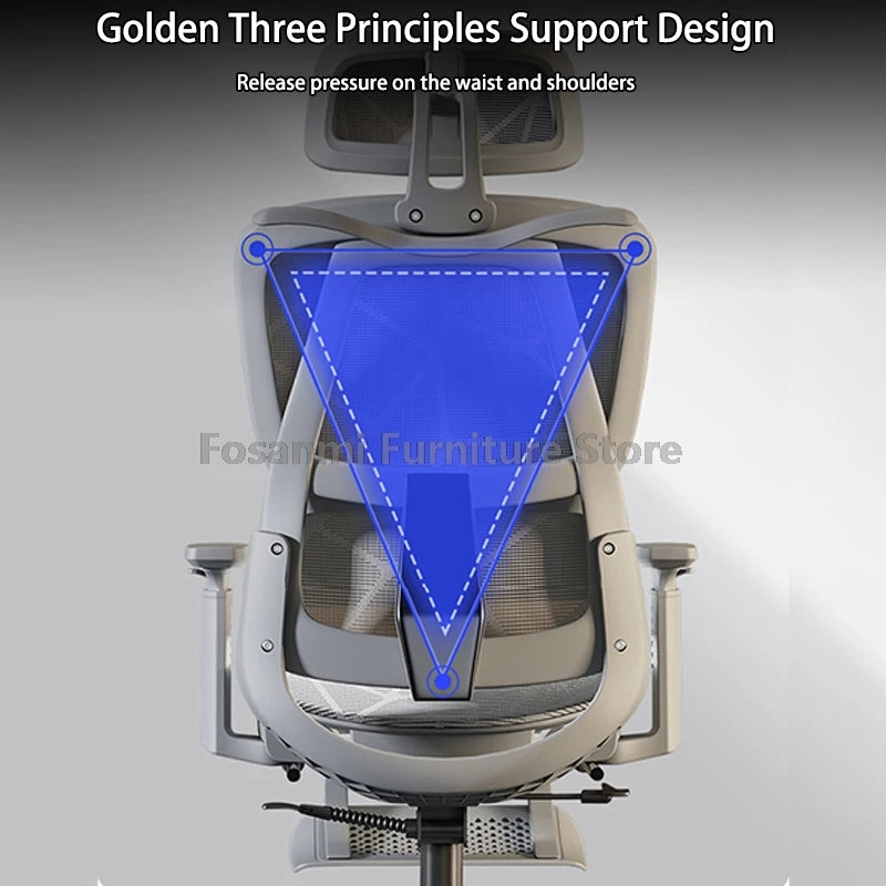 Silla de oficina ergonómica para ordenador con malla transpirable, reposabrazos, soporte lumbar ajustable, reposacabezas y diseño para escritorio, hogar y gaming