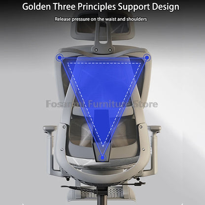 Silla de oficina ergonómica para ordenador con malla transpirable, reposabrazos, soporte lumbar ajustable, reposacabezas y diseño para escritorio, hogar y gaming