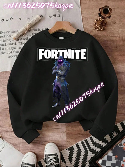 FORTNITED Children Long-sleeved Girls Streetwear Boys Baby Sweatshirt Pullover Sweatshirt Anime Fashion Kid Clothing Tops Gift