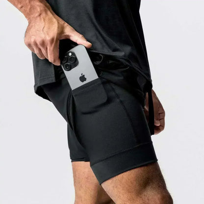 Anime Demon Slayer Gym Shorts Man Quick Dry Pants Double-layer 2 in 1 Shorts Y2k Sportswear Summer 2026 Breathable Streetwear