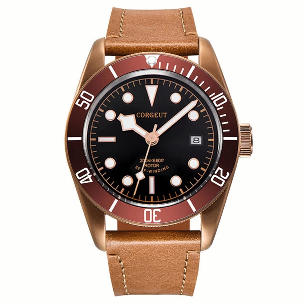 Luxury NH35A Corgeut 41mm Automatic Men's Watch PVD Case Sapphire Military Male 10BAR wim Watches Luminous Mechanical Wristwatches