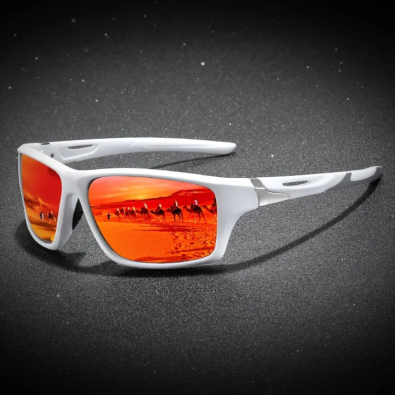 New Polarized Sports Sunglasses for Men, High-Quality TAC Lens Frame, Full Rim, UV Protection, Alloy Decorative, for Climbing