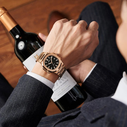 DIUDN DESIGN Men Luxury Watches Top Brand JAPAN Quartz Wristwatch Sport Business Stainless Steel Waterproof CLOCK reloj hombre