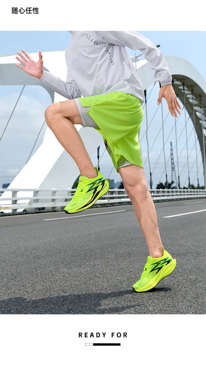 Ténis de Corrida NOVOS com Placa de Carbono para Maratona, Homem e Mulher, Desportivos, Respiráveis, Leves, Confortáveis, Antiderrapantes e Casuais