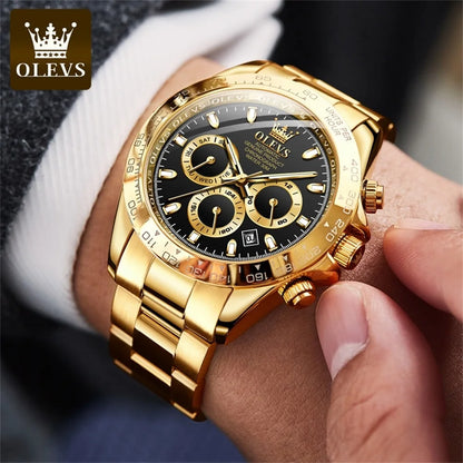 OLEVS 6638 Original Brand Classic Man Watch Luxury Automatic Mechanical Wrist Watches for Men Chronograph Waterproof Men's Watch