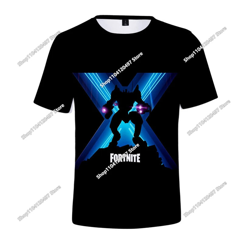 T-shirt Fortnite Victory Hero para Criança, Rapaz e Rapariga, Battle Royale 3D, Manga Curta