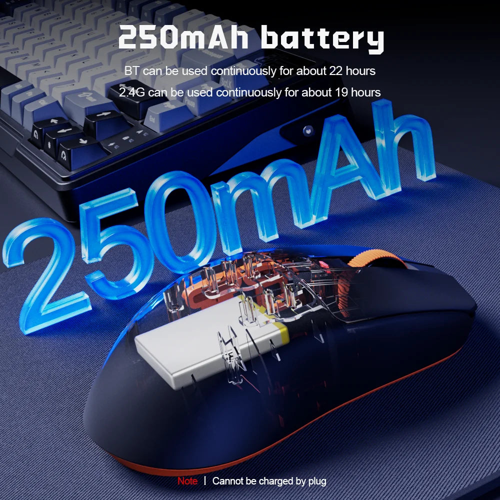 Mouse wireless Bluetooth RK ROYAL KLUDGE M30 PAW3311 41G leggero 12000dpi tri-mode per gamer, ergonomico con software