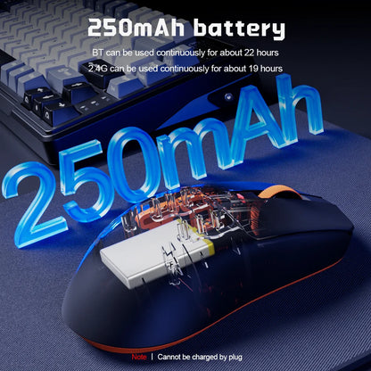 Mouse wireless Bluetooth RK ROYAL KLUDGE M30 PAW3311 41G leggero 12000dpi tri-mode per gamer, ergonomico con software