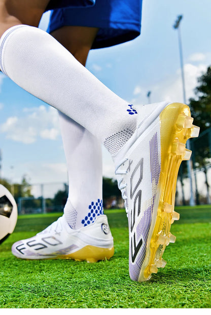 Męskie trampki z kolcami do trawy – wysokiej jakości buty piłkarskie do futsalu i piłki nożnej, antypoślizgowe, do użytku w pomieszczeniach, bestsellerowe, z wysoką cholewką, do użytku na zewnątrz