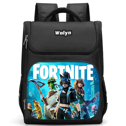 School Backpack With Multi Compartment, Large Cartoon Fortnite School Bags For Boys & Girls, Durable Child Backpack For Ages 5-10