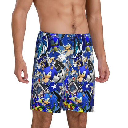Custom Shadow The Hedgehog Sonic Poster Short Pajama Pants Men Sleepwear Sleep Lounge Bottom Shorts Sleeping Pants