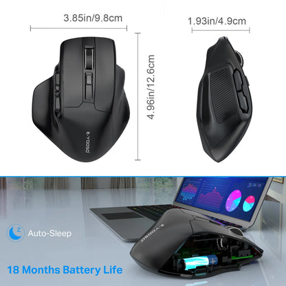 E-YOOSO 2.4G vezeték nélküli egér PAW3212 4800 DPI ergonomikus egér, gamer egér, irodai egér notebookhoz, PC-hez, laptophoz és MacBookhoz