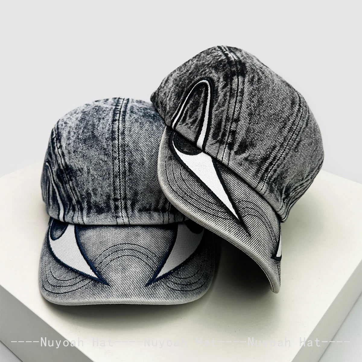New Men Women Personal Embroidered Wing Double-edged Blade Baseball Hats Sunshade Distress Versatile Street Peaked Caps Fashion
