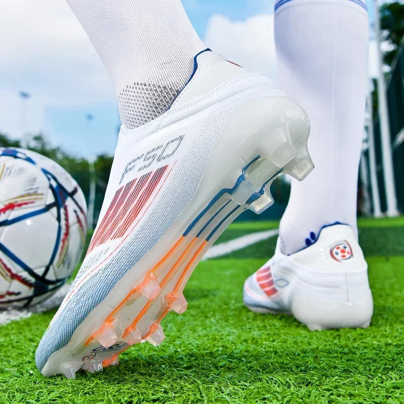 Nouvelles chaussures de football pour hommes, bottes de football confortables pour l'entraînement et les matchs en extérieur, crampons antidérapants et respirants, pour garçons et adultes, à longues pointes.