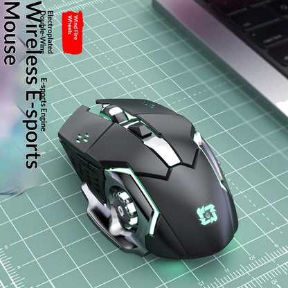 Wireless Mouse Silent Rechargeable Type-C Bluetooth 2.4G Dual Mode Ergonomic RGB Light for Laptop PC Office Home Gaming Daily Wo