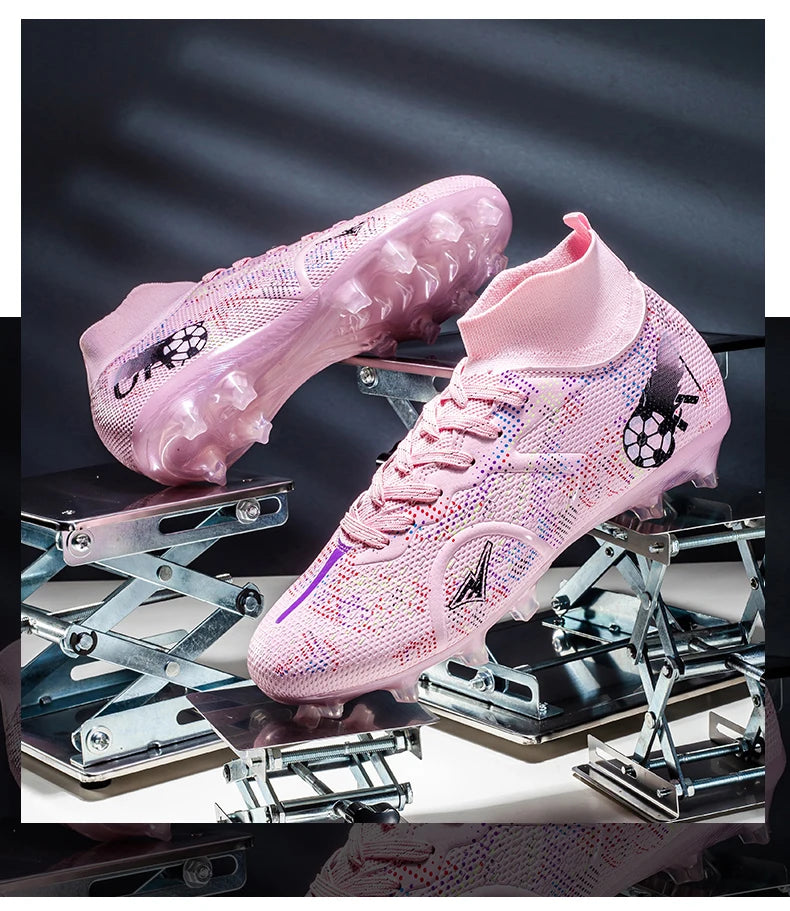 New Men Football Boots Training Soccer Shoes Breathable Grass Cleats Match Long Spikes Indoor Sneakers Ultralight Drop Shipping