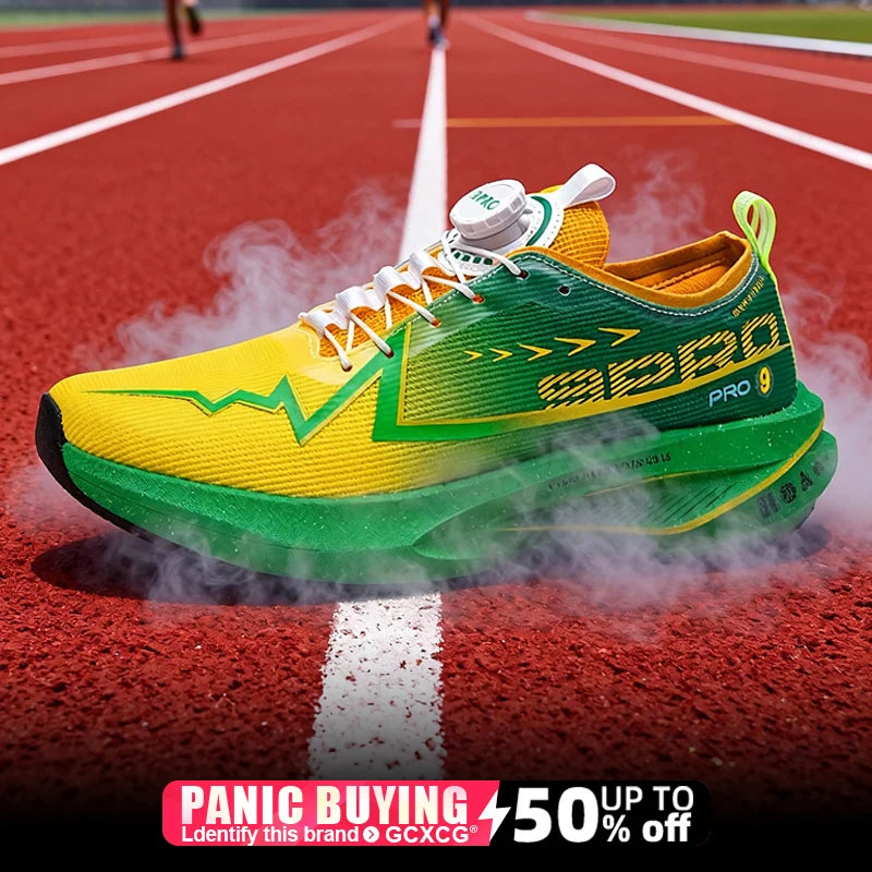 Men Marathon Running Shoes Carbon Board Specialty Sports Breathable Lightweight Women's Comfortable Athletic Nonskid Sneakers