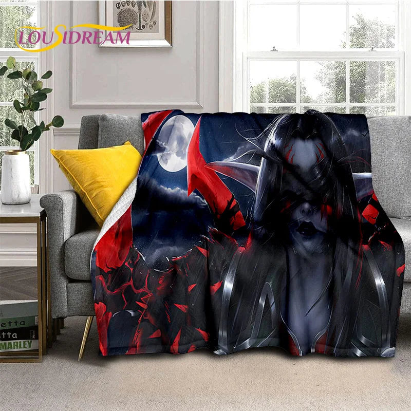 WOW, World of Warcraft  Demon Hunter, Lich King Game 3D Soft Blankets,Throw Blanket for Picnic Beds Sofa Home Bedroom Kids Gifts